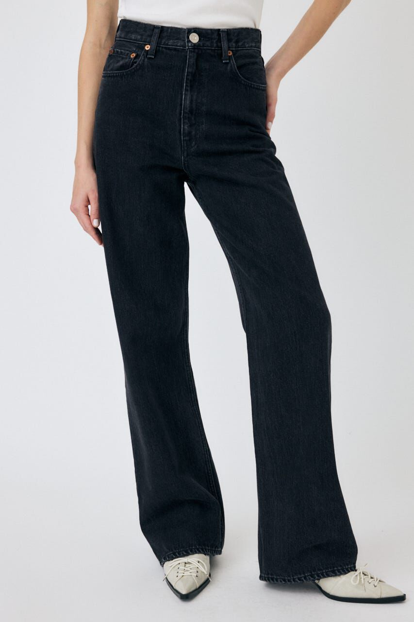 MOUSSY「HIGH WAIST BLACK STRAIGHT」|デニム|