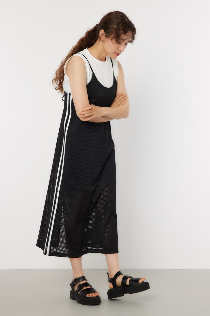 RODEO CROWNS「メッシュ切り替えラインキャミワンピース」|ワンピース|BLK
