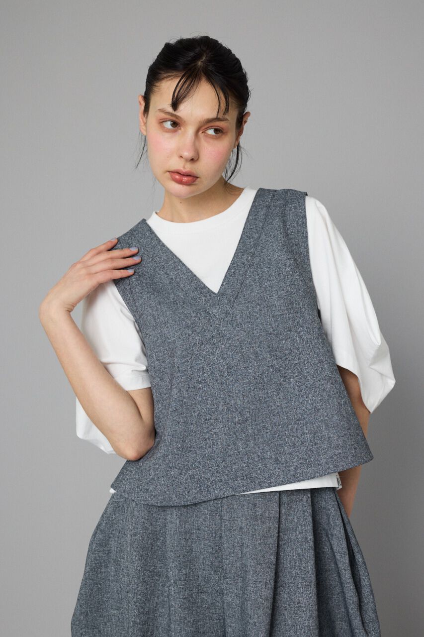 HeRIN.CYE「V neck vest」|ダウンベスト・ベスト|GRY