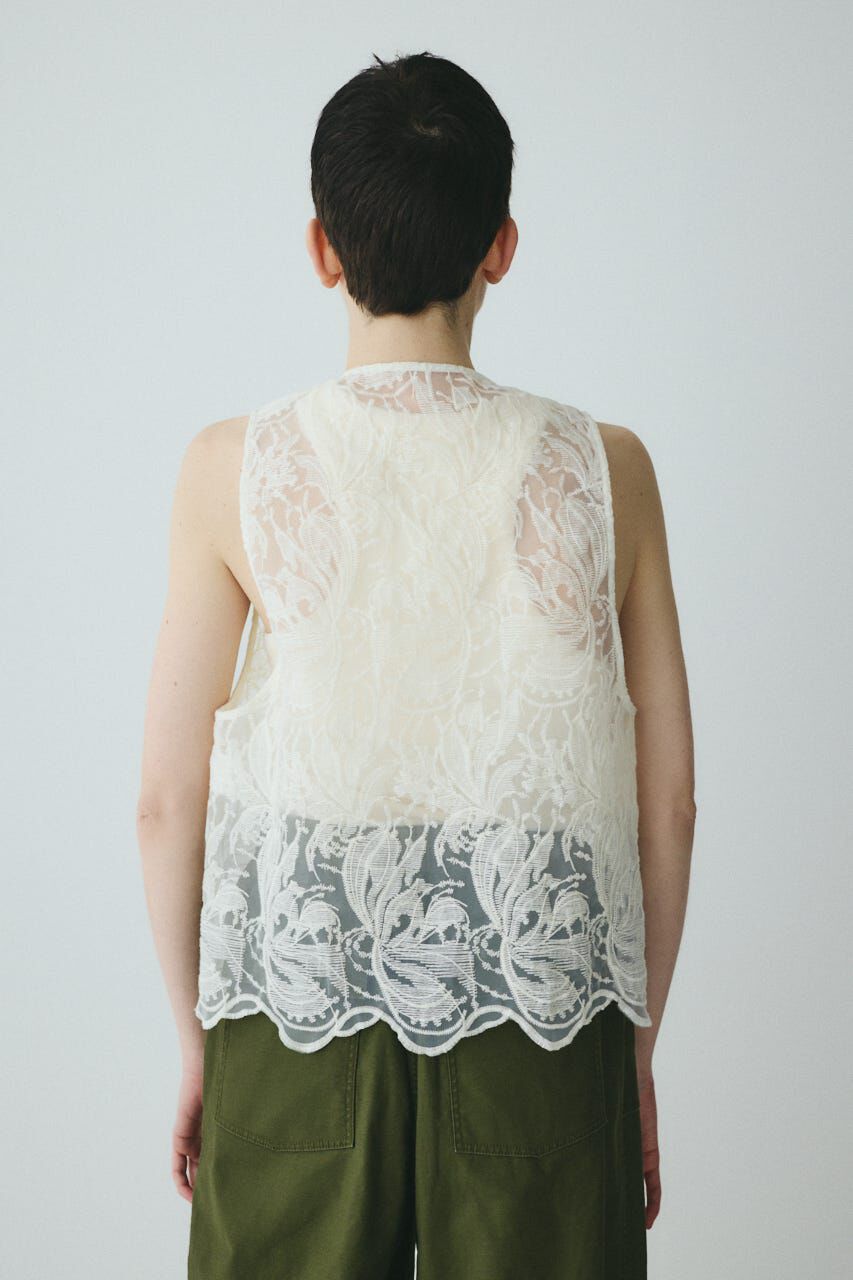 HeRIN.CYE「Lace vest」|ダウンベスト・ベスト|