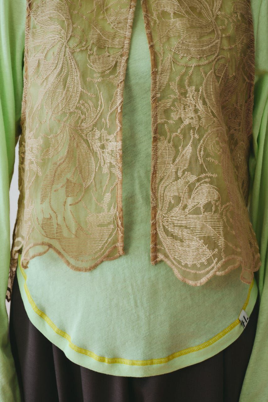 HeRIN.CYE「Lace vest」|ダウンベスト・ベスト|