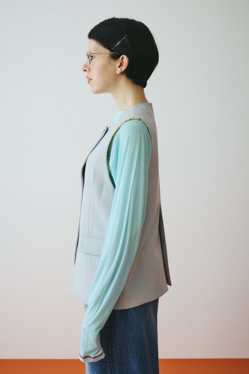 HeRIN.CYE「Wave neck vest」|ダウンベスト・ベスト|