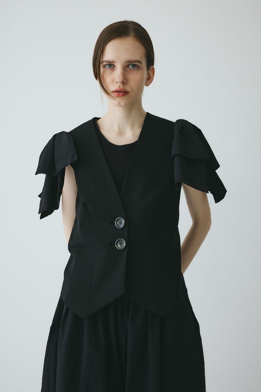 HeRIN.CYE「Ribbon shoulder vest」|ダウンベスト・ベスト|