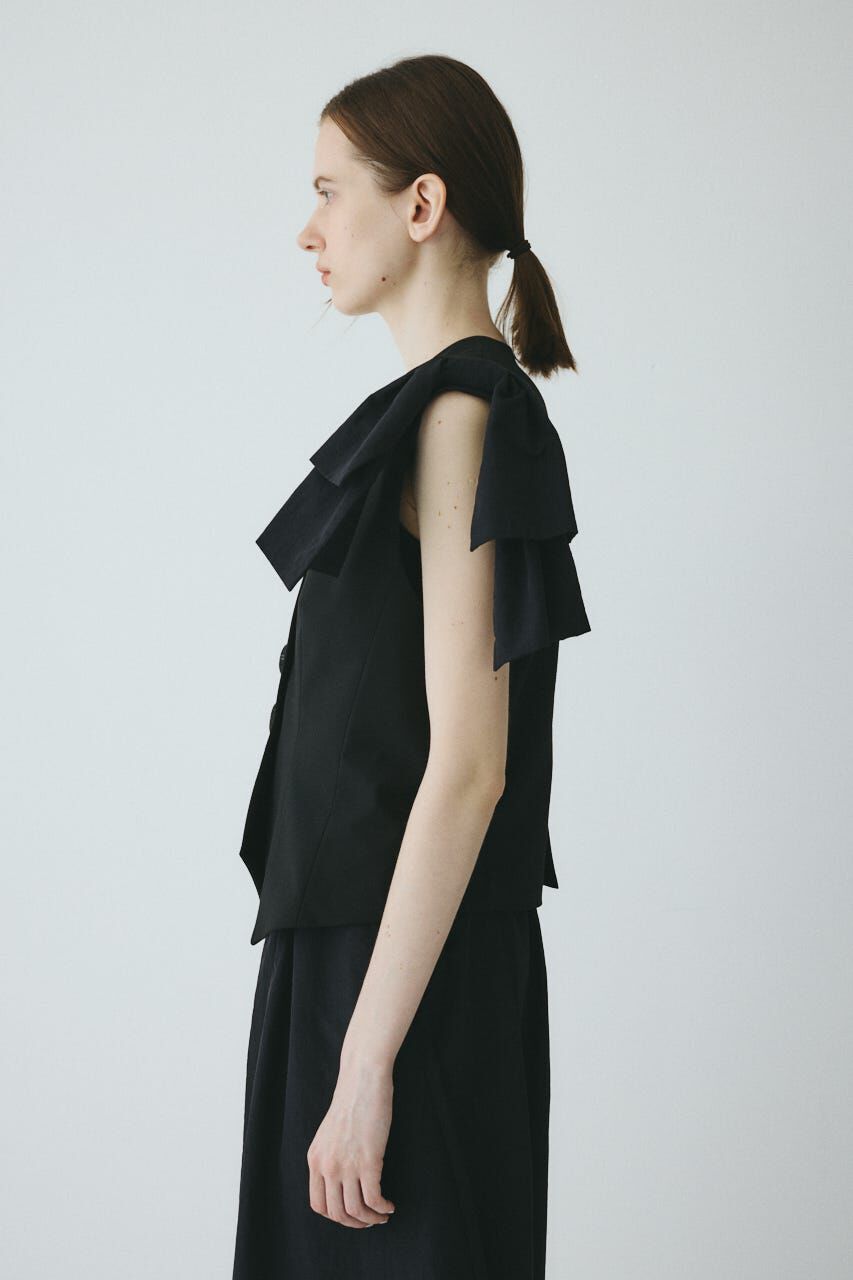 HeRIN.CYE「Ribbon shoulder vest」|ダウンベスト・ベスト|