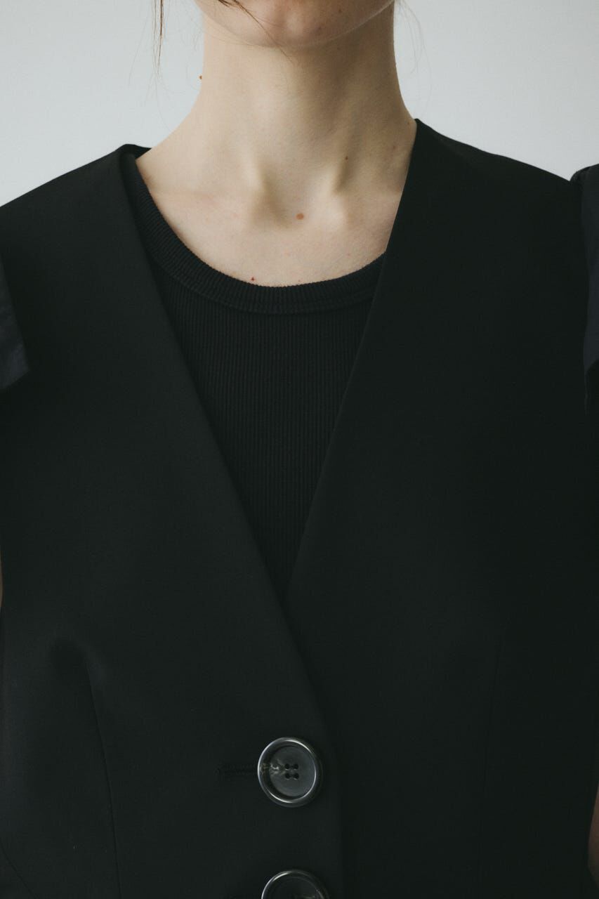 HeRIN.CYE「Ribbon shoulder vest」|ダウンベスト・ベスト|