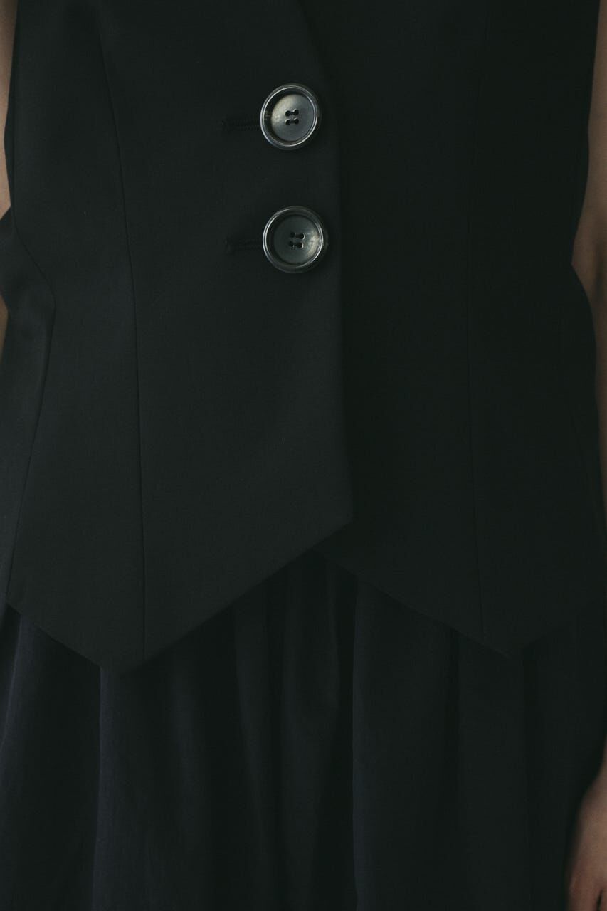HeRIN.CYE「Ribbon shoulder vest」|ダウンベスト・ベスト|
