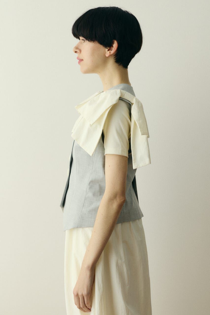 HeRIN.CYE「Ribbon shoulder vest」|ダウンベスト・ベスト|