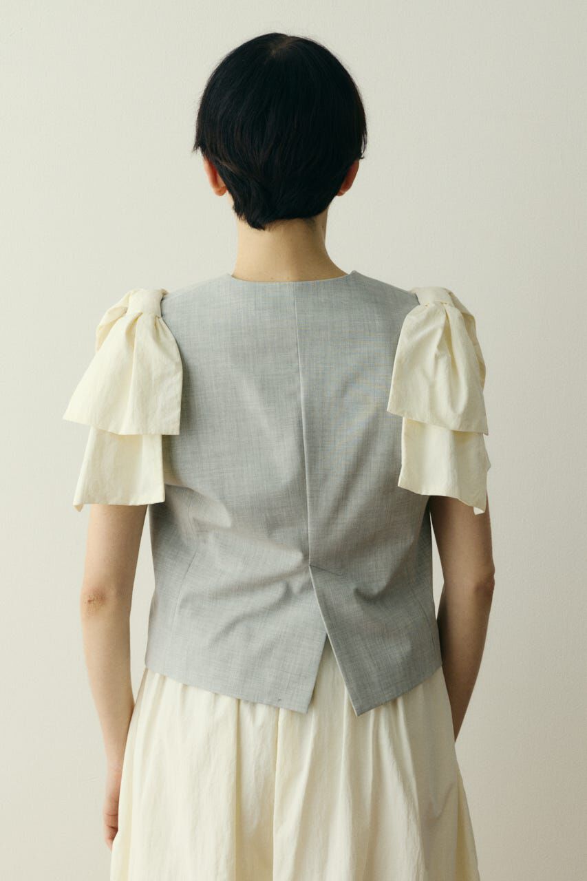 HeRIN.CYE「Ribbon shoulder vest」|ダウンベスト・ベスト|