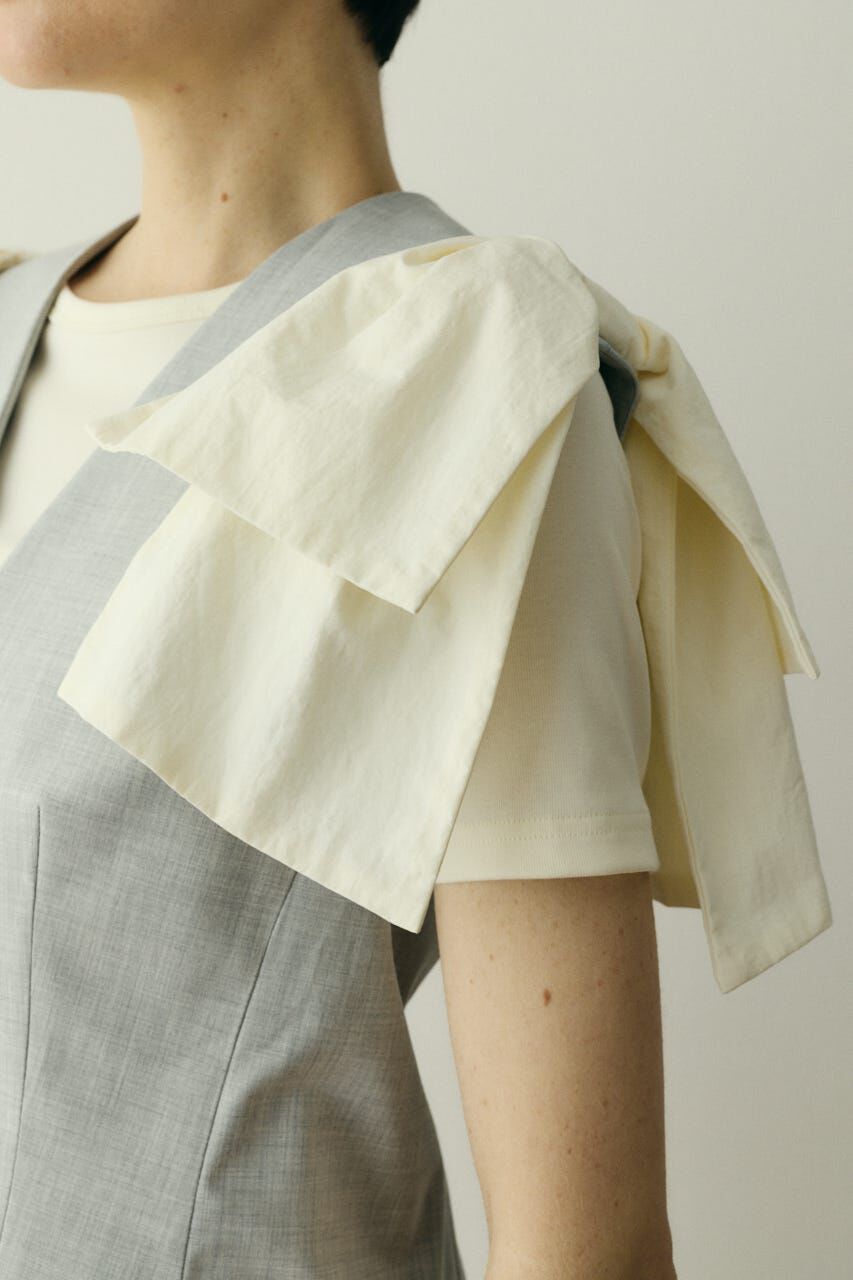 HeRIN.CYE「Ribbon shoulder vest」|ダウンベスト・ベスト|