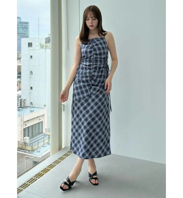 CALNAMUR「カットアウトギャザーキャミワンピース」|ワンピース|