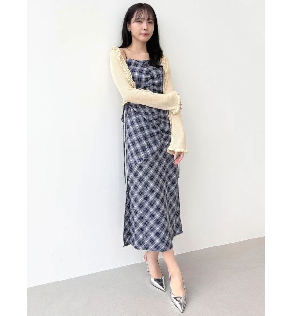 CALNAMUR「カットアウトギャザーキャミワンピース」|ワンピース|