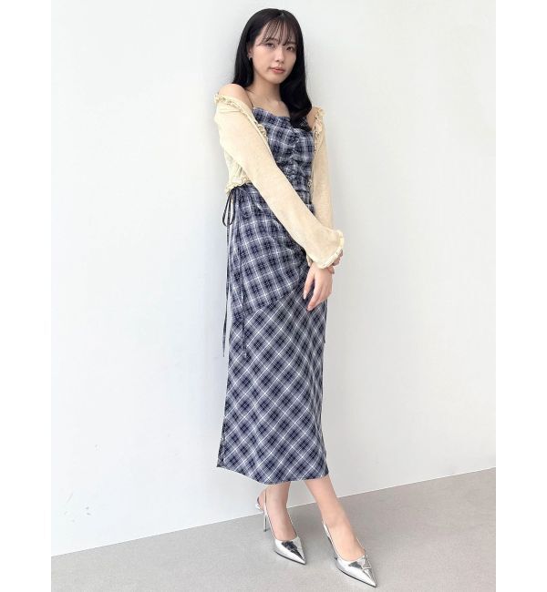 CALNAMUR「カットアウトギャザーキャミワンピース」|ワンピース|