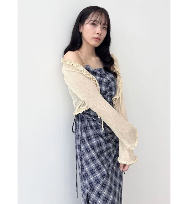 CALNAMUR「カットアウトギャザーキャミワンピース」|ワンピース|
