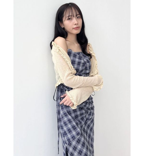 CALNAMUR「カットアウトギャザーキャミワンピース」|ワンピース|