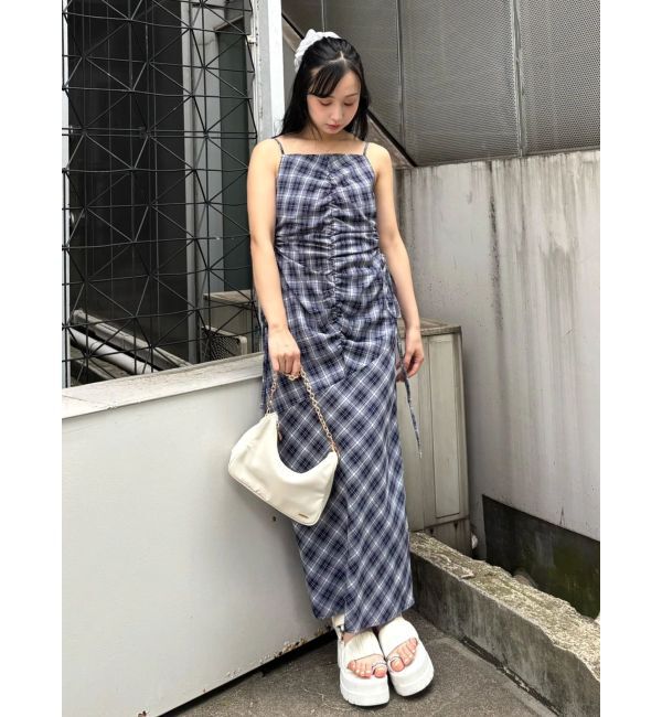 CALNAMUR「カットアウトギャザーキャミワンピース」|ワンピース|