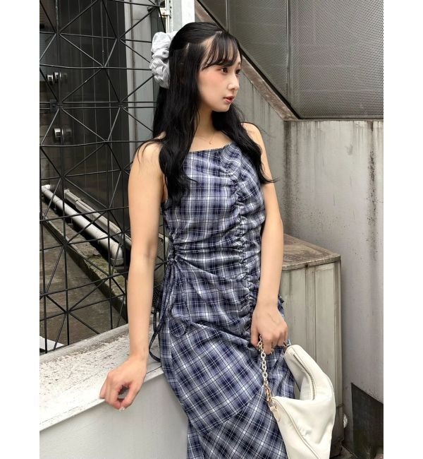 CALNAMUR「カットアウトギャザーキャミワンピース」|ワンピース|