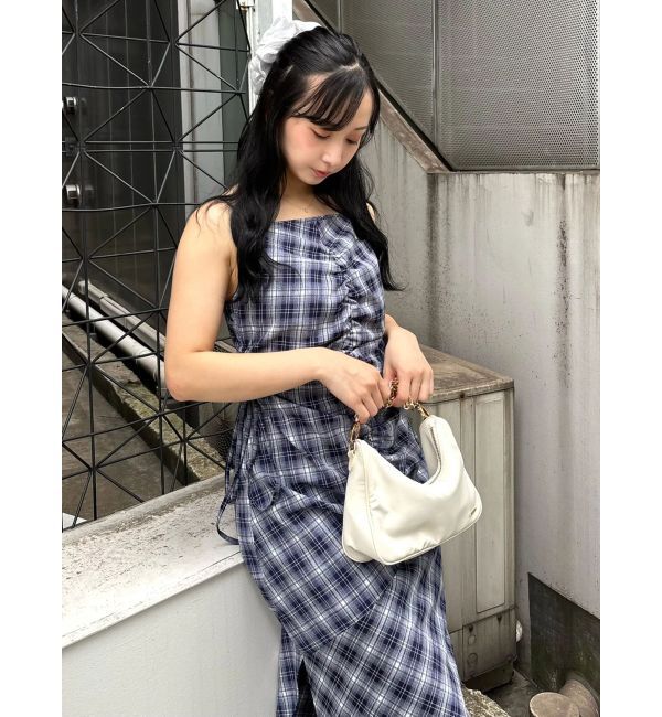 CALNAMUR「カットアウトギャザーキャミワンピース」|ワンピース|