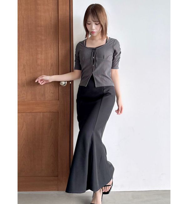 dazzlin「カーデタイトリボンカットトップス」|Tシャツ・カットソー|