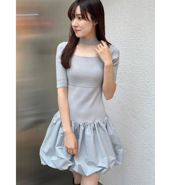 MERCURYDUO「バルーンドッキングミニニットワンピース」|ワンピース|
