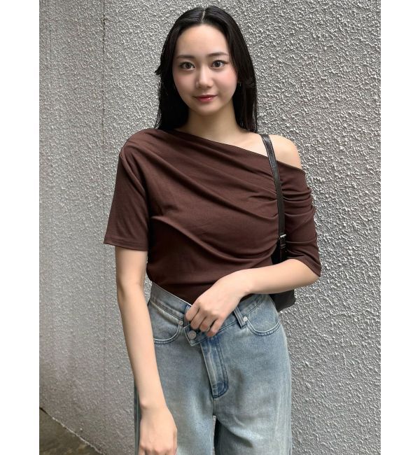 MURUA「ドレープワンショルダートップス」|Tシャツ・カットソー|