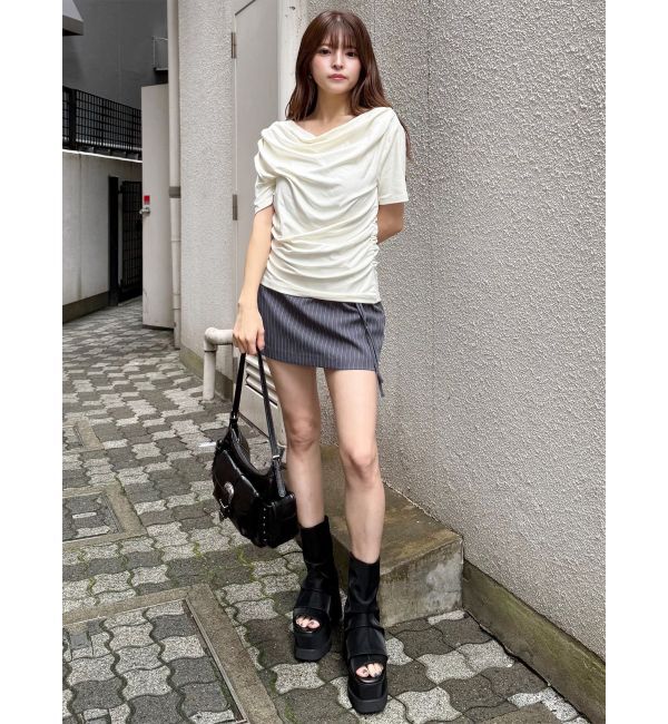 MURUA「ドレープワンショルダートップス」|Tシャツ・カットソー|