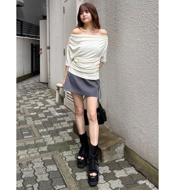 MURUA「ドレープワンショルダートップス」|Tシャツ・カットソー|