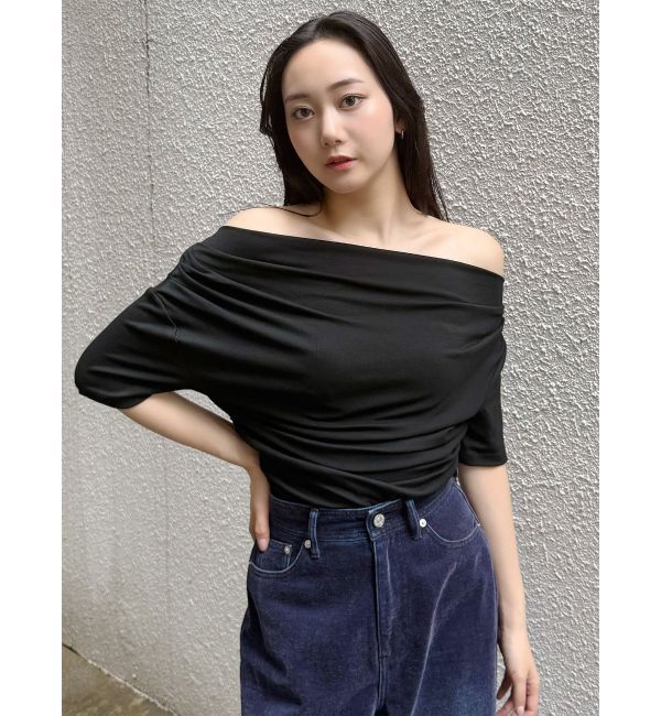 MURUA「ドレープワンショルダートップス」|Tシャツ・カットソー|