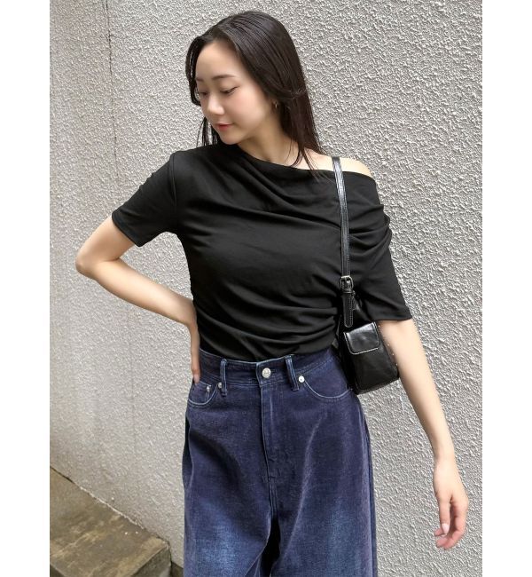 MURUA「ドレープワンショルダートップス」|Tシャツ・カットソー|