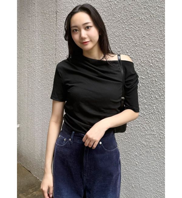 MURUA「ドレープワンショルダートップス」|Tシャツ・カットソー|