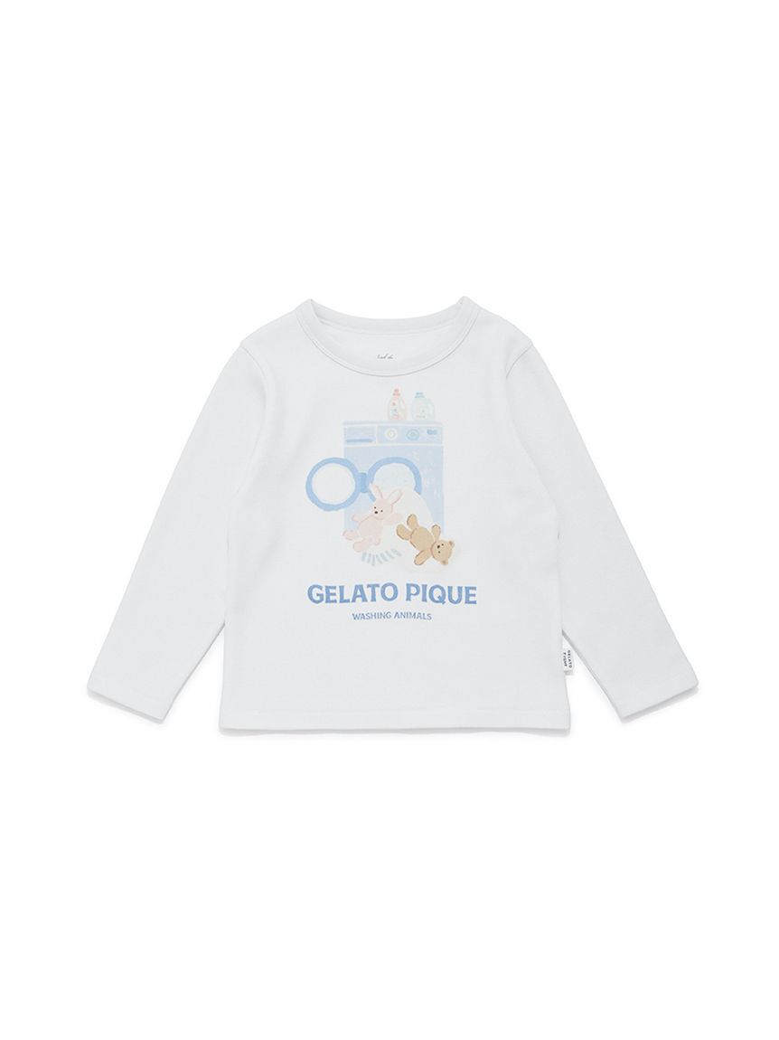 GELATO PIQUE KIDS & BABY「【KIDS】ウォッシングアニマルワンポイントロンT」|ルームウェア|