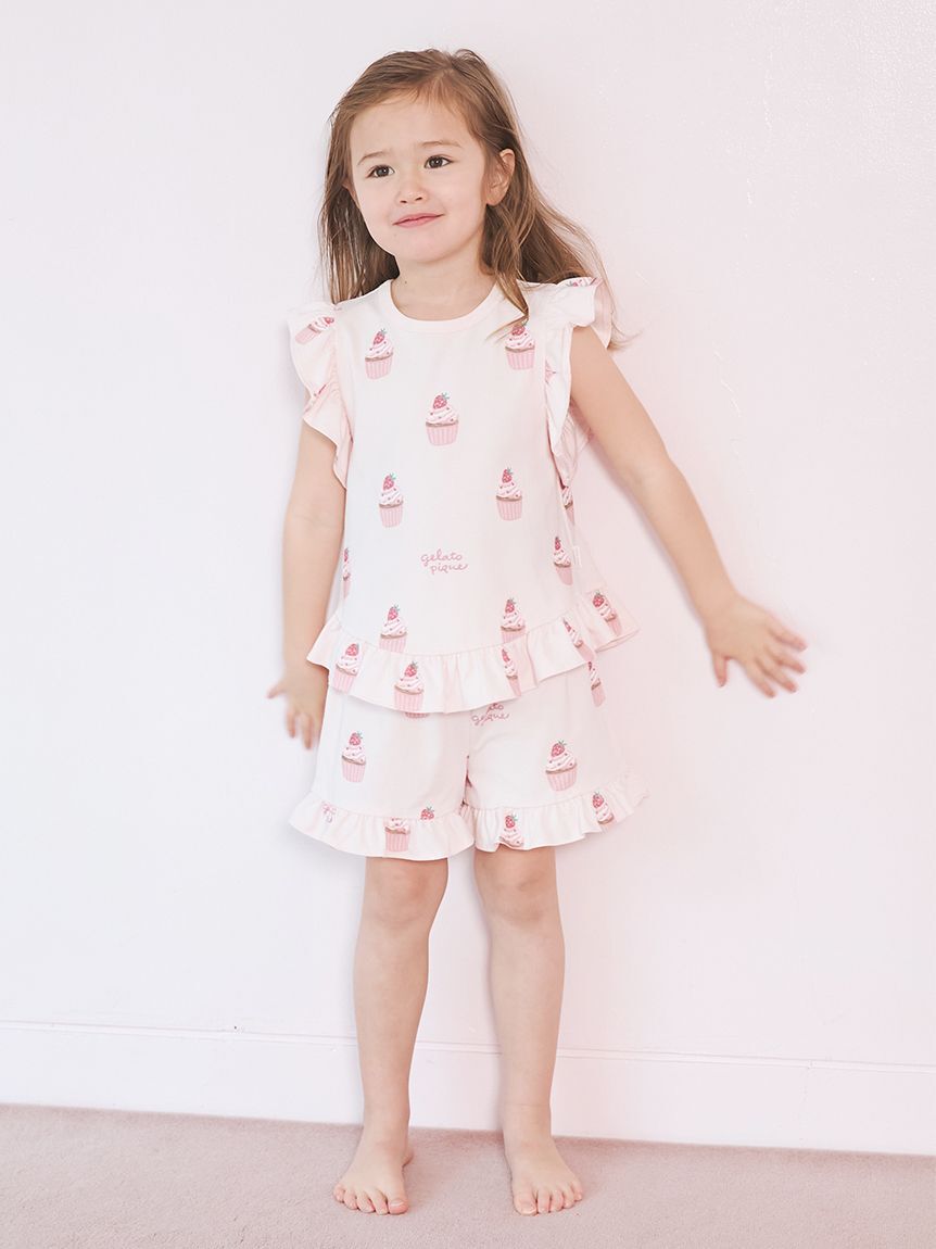 GELATO PIQUE KIDS & BABY「【KIDS】カップケーキ柄Tシャツ」|ルームウェア|
