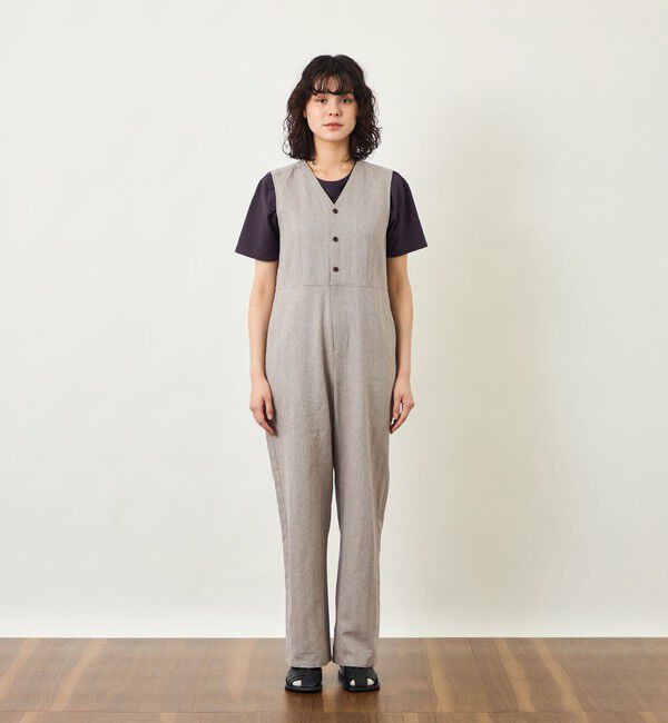 MACKINTOSH PHILOSOPHY「GREY LABEL リネンコットンヘリンボン　ジャンプスーツ」|ワンピース|
