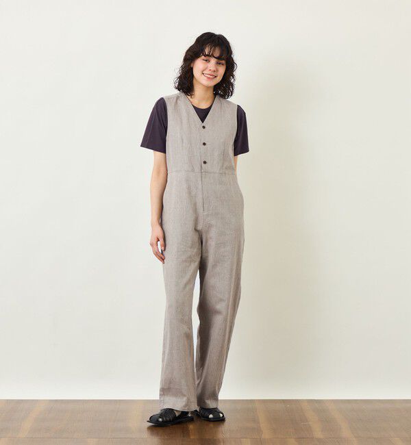 MACKINTOSH PHILOSOPHY「GREY LABEL リネンコットンヘリンボン　ジャンプスーツ」|ワンピース|