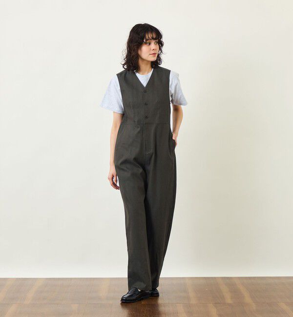 MACKINTOSH PHILOSOPHY「GREY LABEL リネンコットンヘリンボン　ジャンプスーツ」|ワンピース|カーキ
