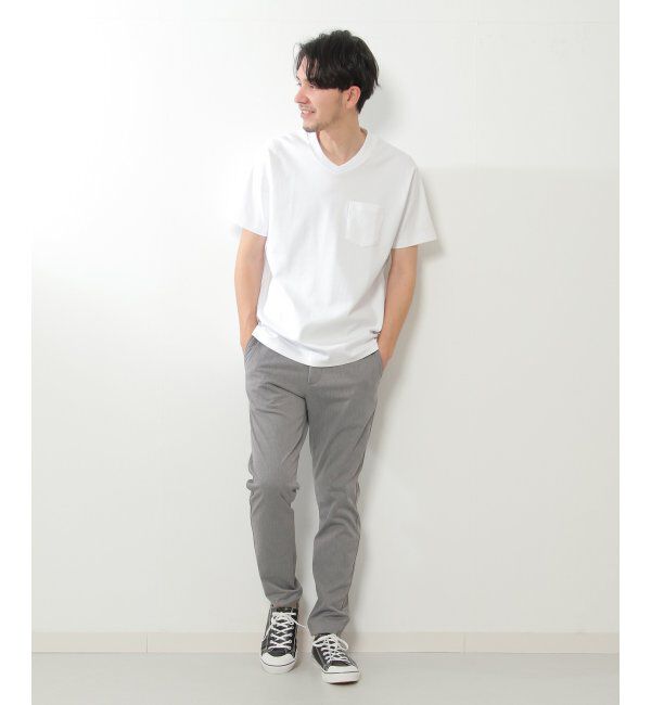 IKKA LOUNGE「ポンチＶネックジャケットＴシャツ」|Tシャツ・カットソー|