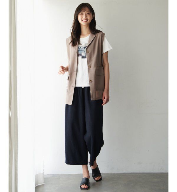 ikka「【雑誌 InRed 6月号掲載】麻混ベルト付きワイドパンツ」|その他|