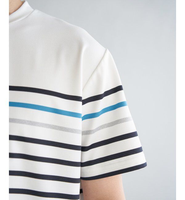 ikka「【接触冷感／吸水速乾】アーバンドライパネルボーダーTシャツ」|Tシャツ・カットソー|