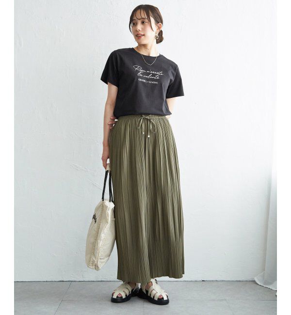 ikka「【雑誌InRed6月号掲載】さらっとプリーツワイドパンツ【親子コーデ】」|キュロット|