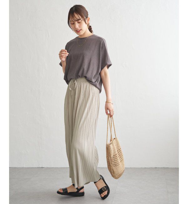 ikka「【雑誌InRed6月号掲載】さらっとプリーツワイドパンツ【親子コーデ】」|キュロット|