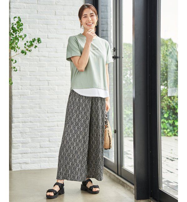 ikka「【雑誌InRed6月号掲載】さらっとプリーツワイドパンツ【親子コーデ】」|キュロット|