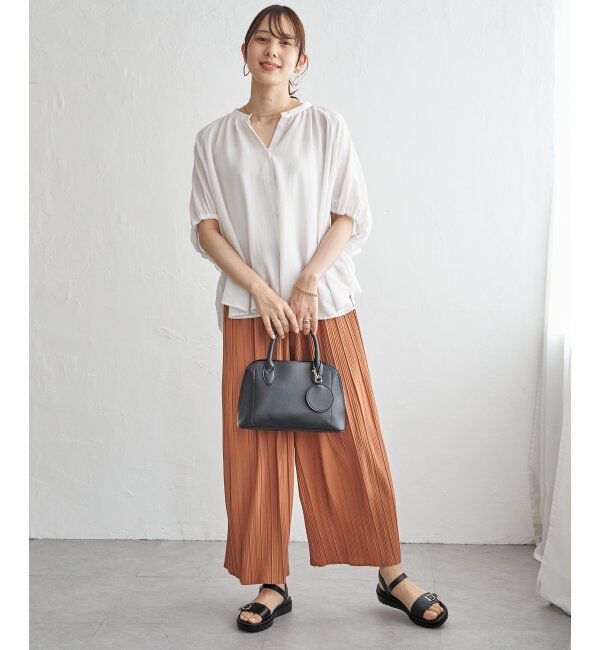 ikka「【雑誌InRed6月号掲載】さらっとプリーツワイドパンツ【親子コーデ】」|キュロット|
