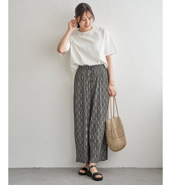 ikka「【雑誌InRed6月号掲載】さらっとプリーツワイドパンツ【親子コーデ】」|キュロット|