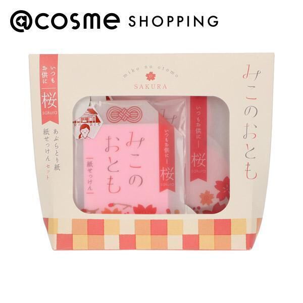  「おくりもの商店 みこのおとも 紙せっけんとあぶらとり紙セット 桜 (各30枚)」|キット・セット|その他