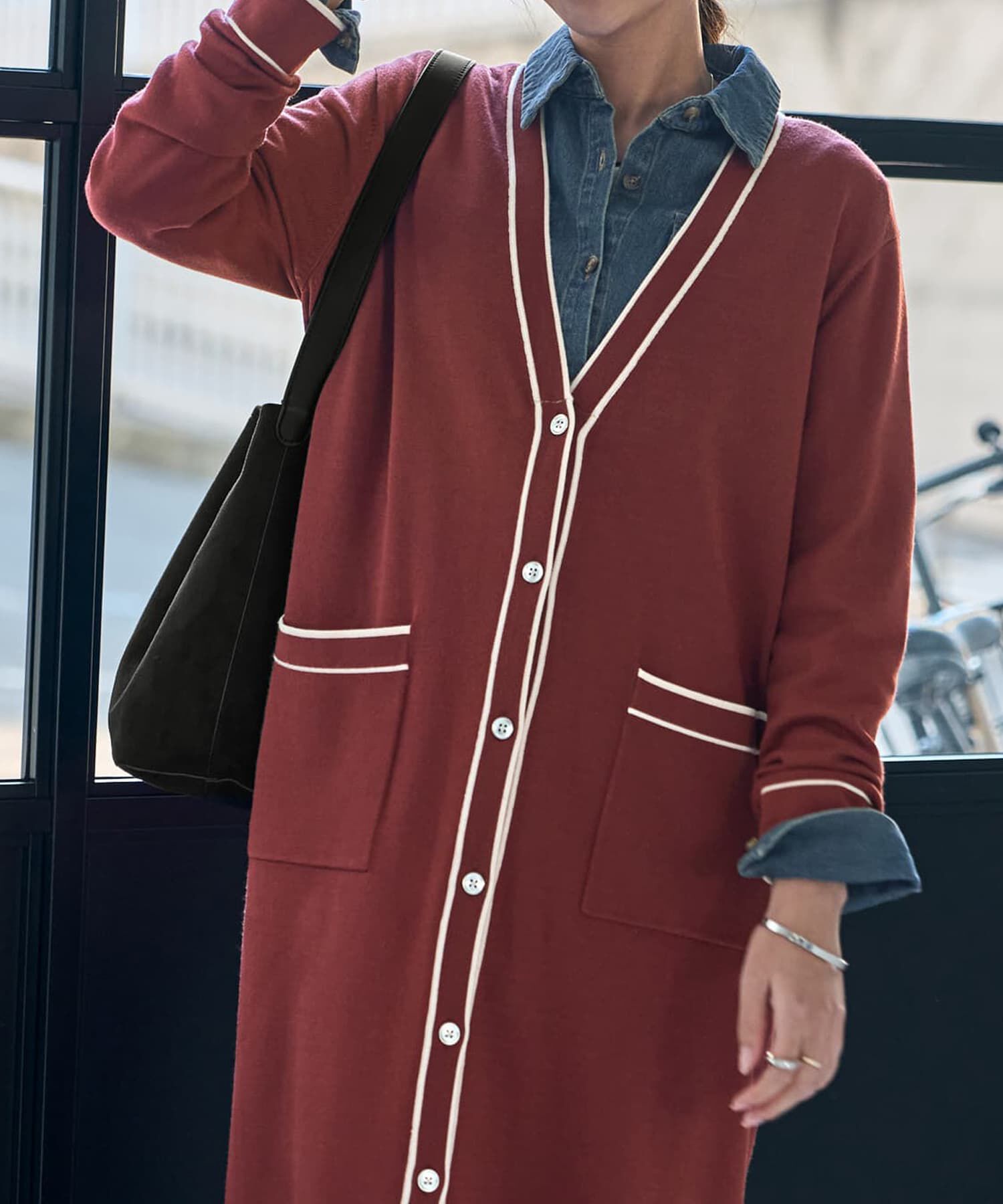 STYLE DELI「ライン配色ニットワンピース」|ワンピース|
