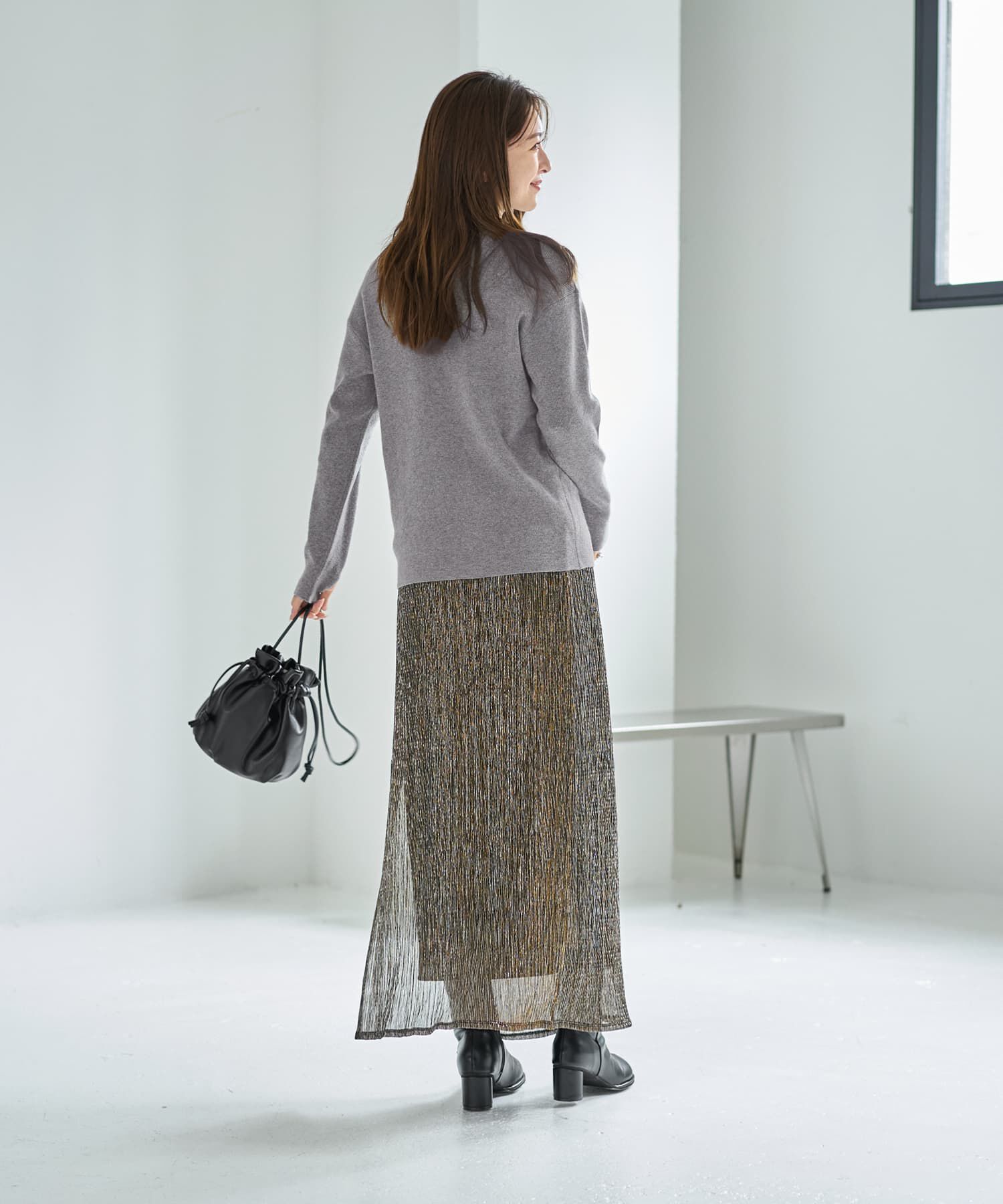 STYLE DELI「【LUXE】キラキラシアーとリブ生地のスカートセット」|スカート|