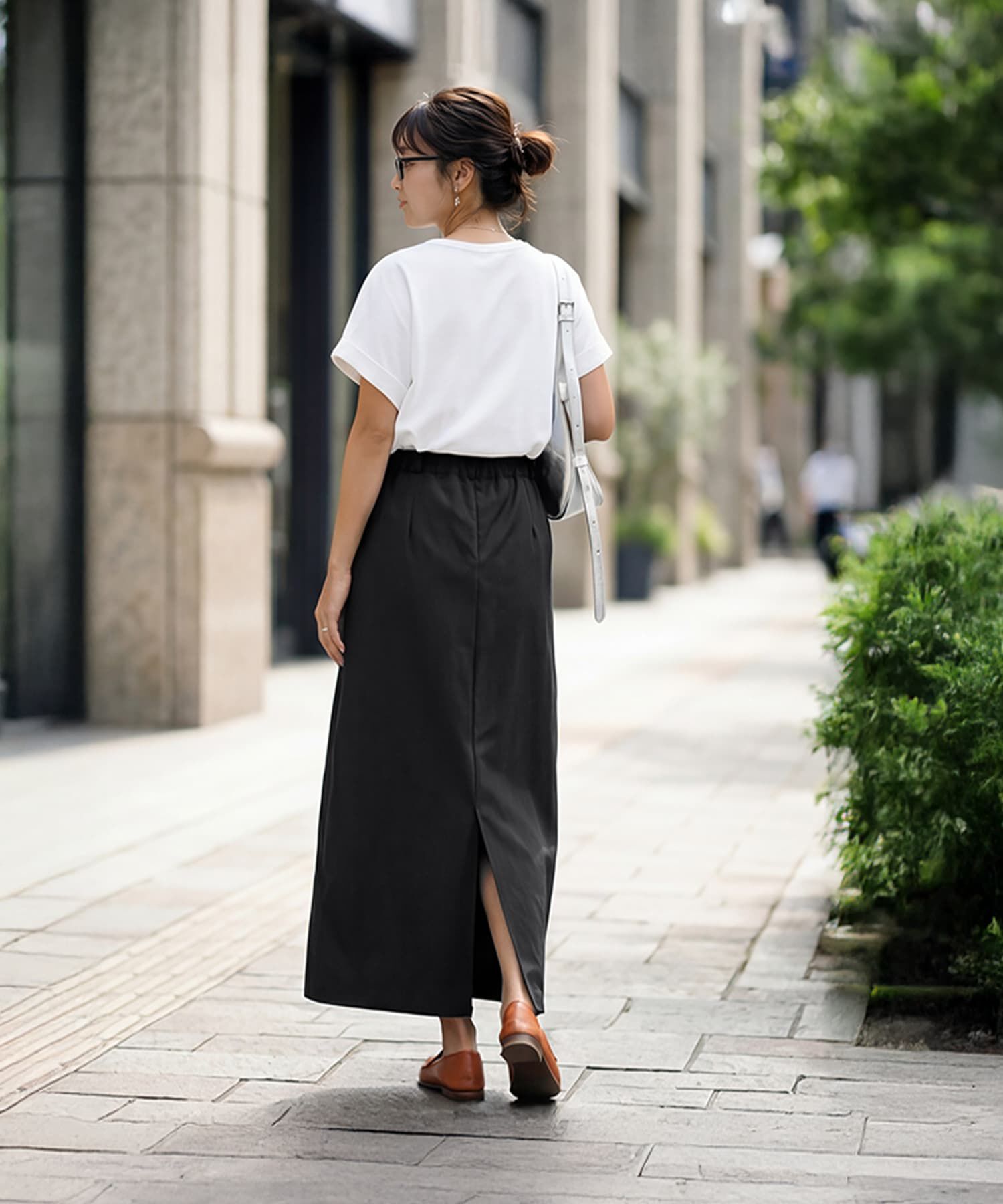 STYLE DELI「スッキリとした薄手ハリ感Aラインスカート」|台形|
