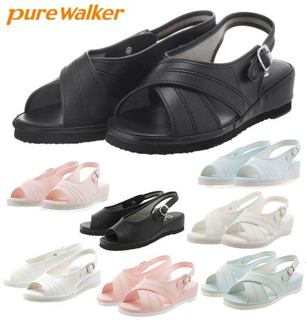 BACKYARD FAMILY「ナースサンダル ピュアウォーカー Pure Walker ナースシューズ 黒 ダイマツ 事務 定番」|サンダル|