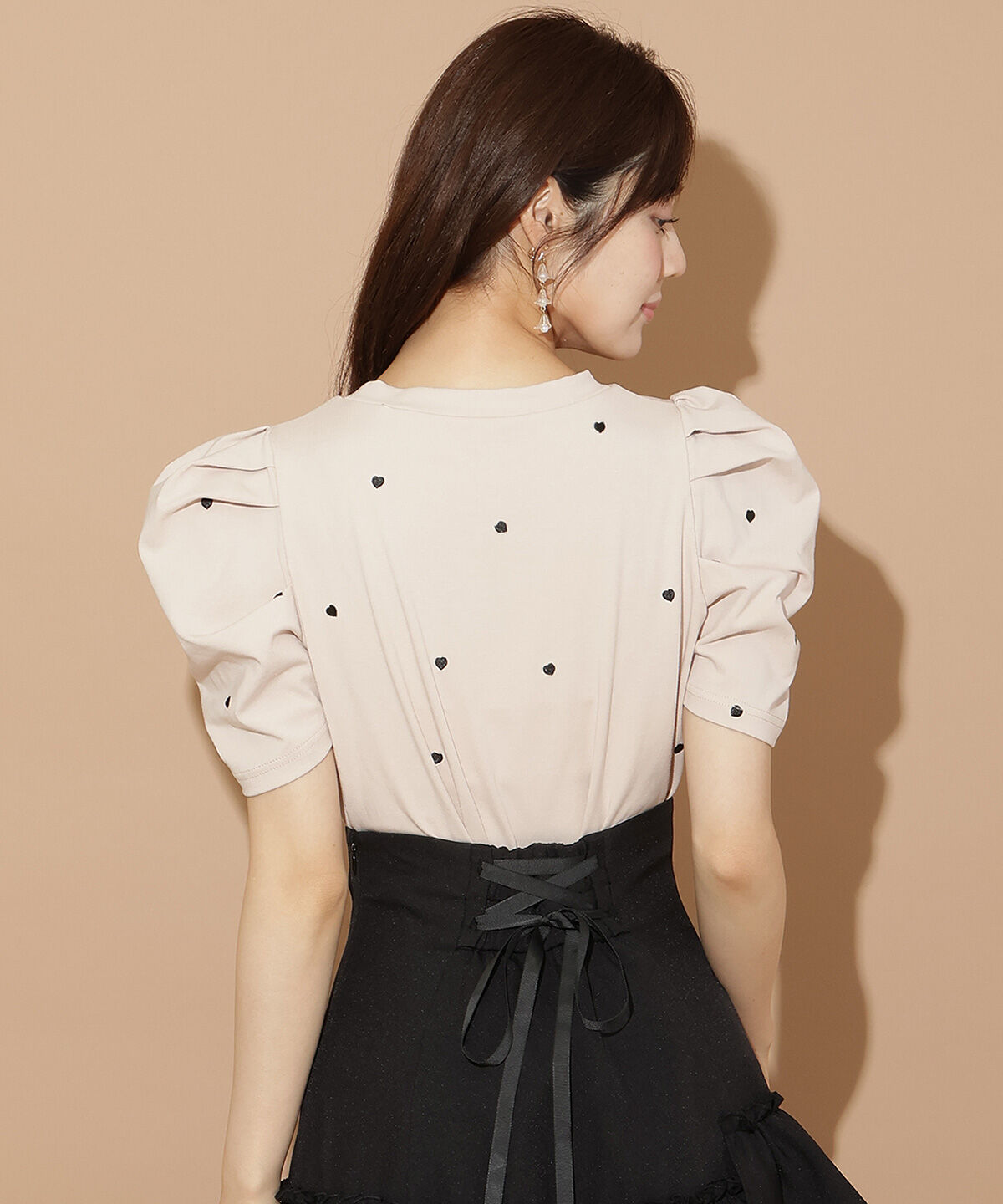 WILLSELECTION「ハート刺繍タックスリーブTシャツ」|Tシャツ・カットソー|