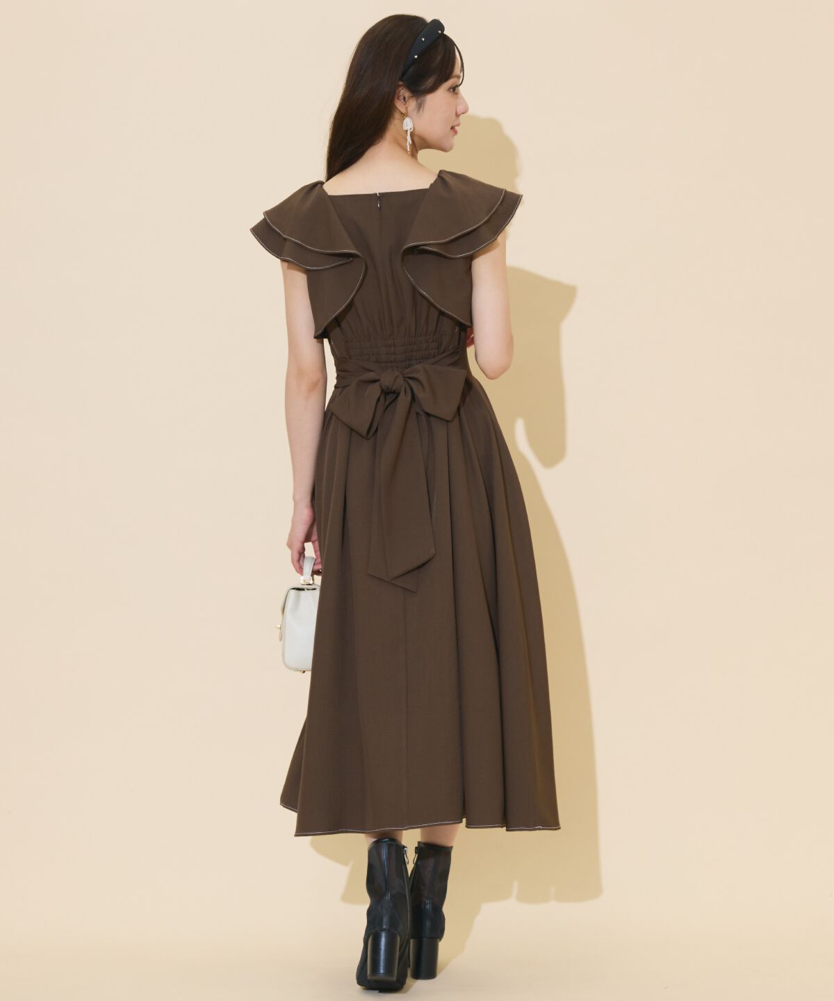 WILLSELECTION「ラッフルスリーブバックリボンワンピース」|ワンピース|