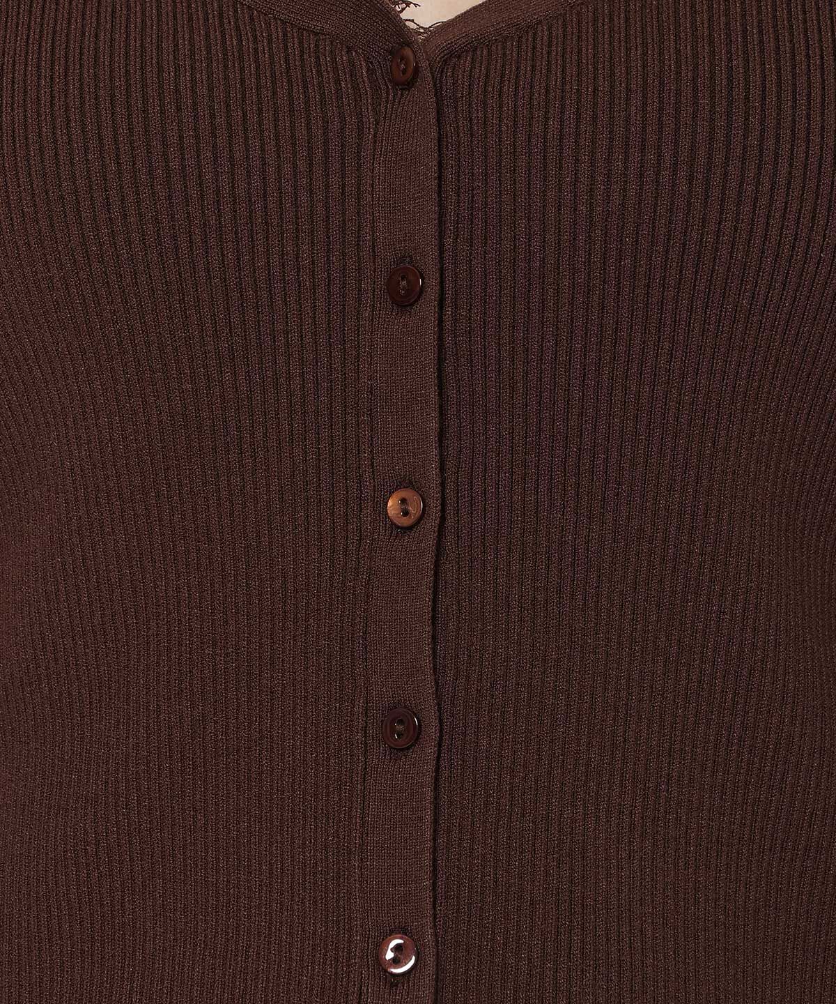 WILLSELECTION「レーストリムリブカーディガン」|カーディガン|